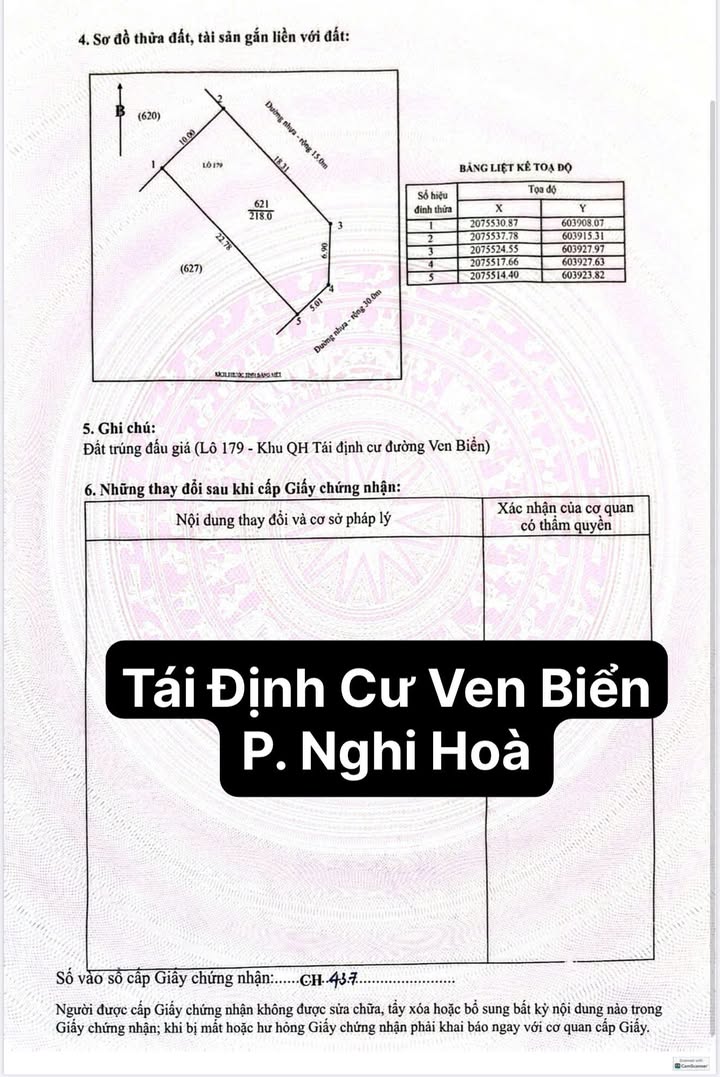 Đất nền Tái Định Cư Ven Biển Nghi Hòa 300m² giá 7.35 tỷ - Cơ hội đầu tư tuyệt vời!