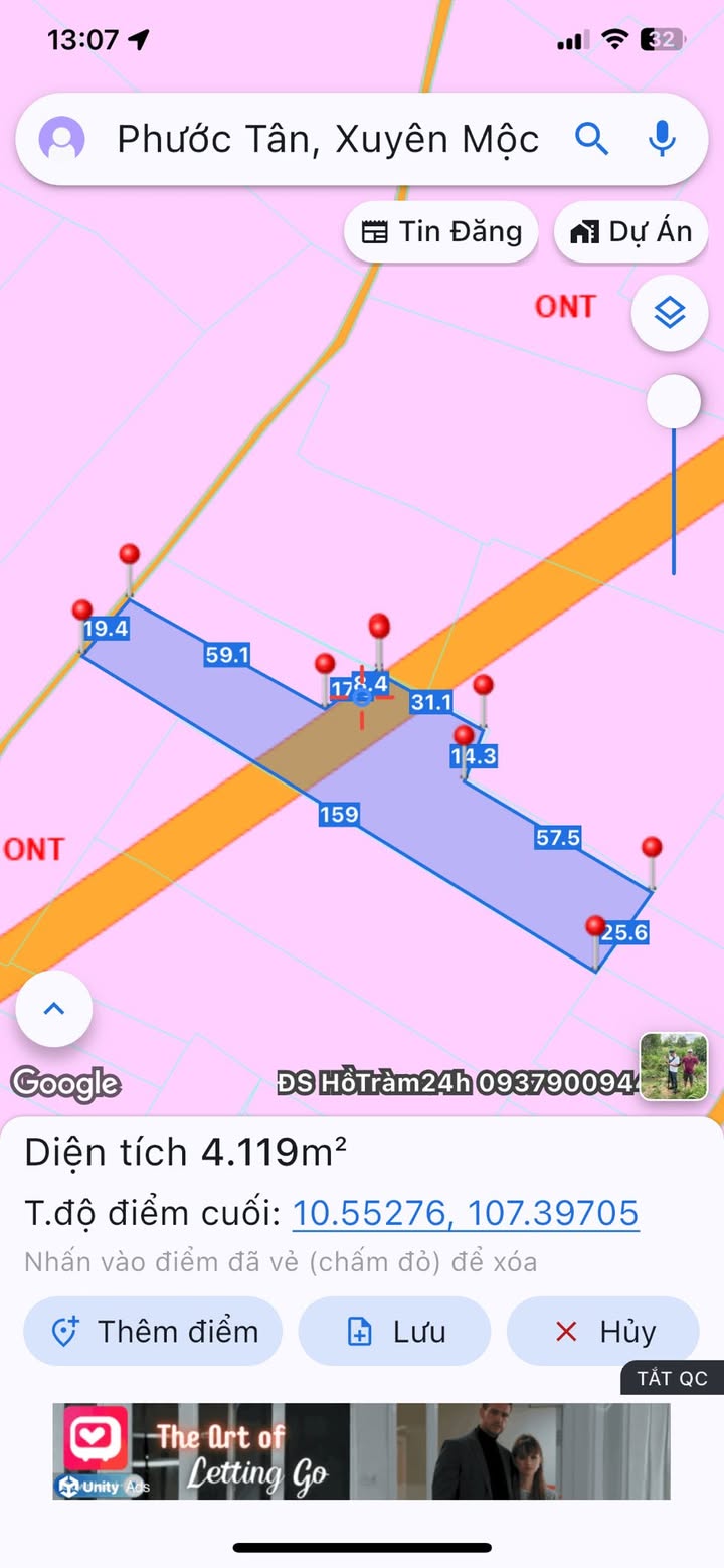 Đất nền Xã Phước Tân, Huyện Xuyên Mộc 3990m² giá 4.65 tỷ - Cơ hội đầu tư tuyệt vời!
