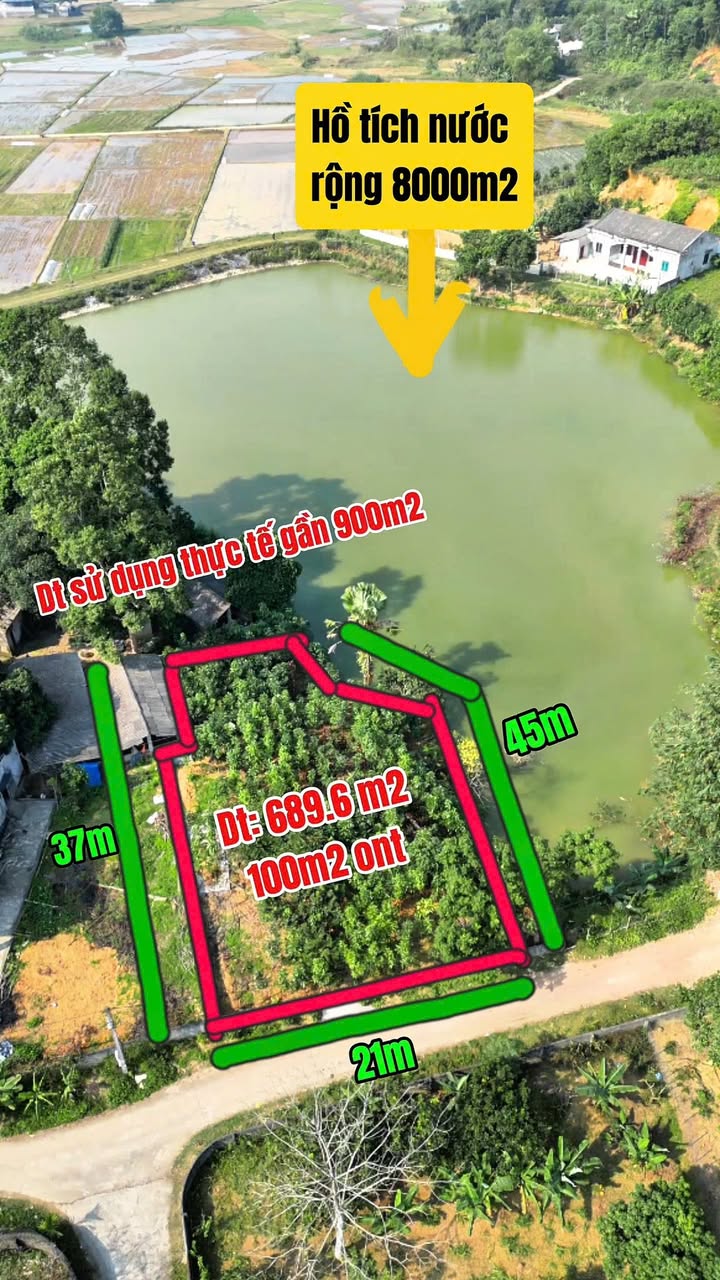 Đất nền Hưng Long - Yên Lập 800m² giá 700 triệu - View hồ tuyệt đẹp!