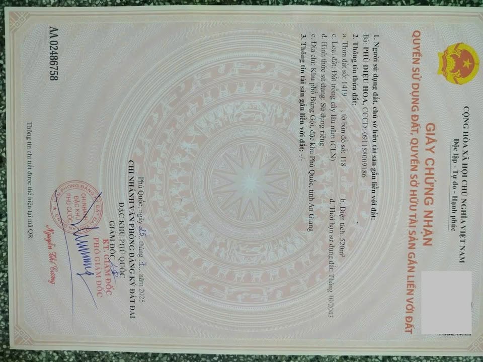 Đất Búng Gội, Phú Quốc 520m² giá 3 tỷ - Cơ hội đầu tư hấp dẫn!