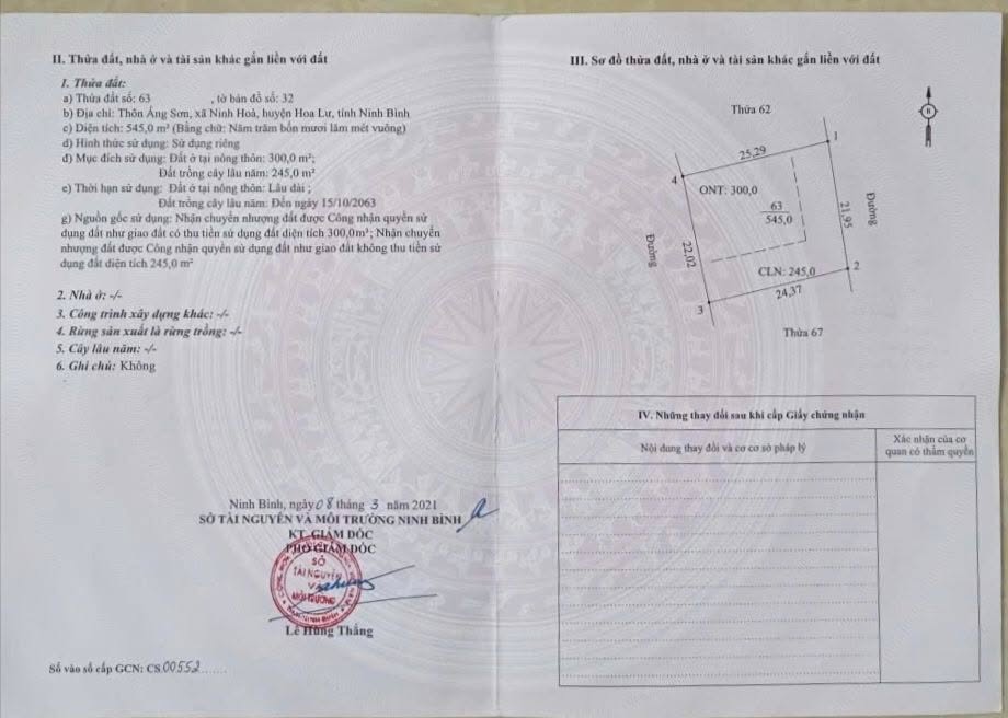 Đất nền Ninh Hòa, Hoa Lư 545m² - Cơ hội đầu tư hấp dẫn!