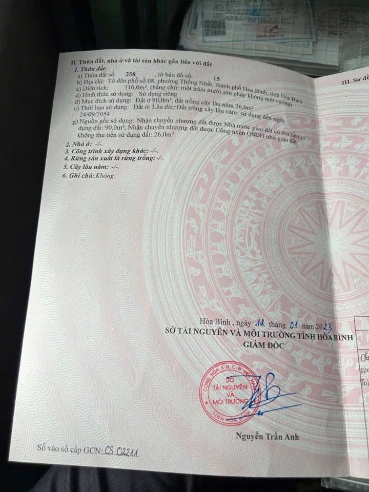 Đất thổ cư 116m² phường Thống Nhất – Hòa Bình chỉ 860 triệu - Pháp lý rõ ràng!