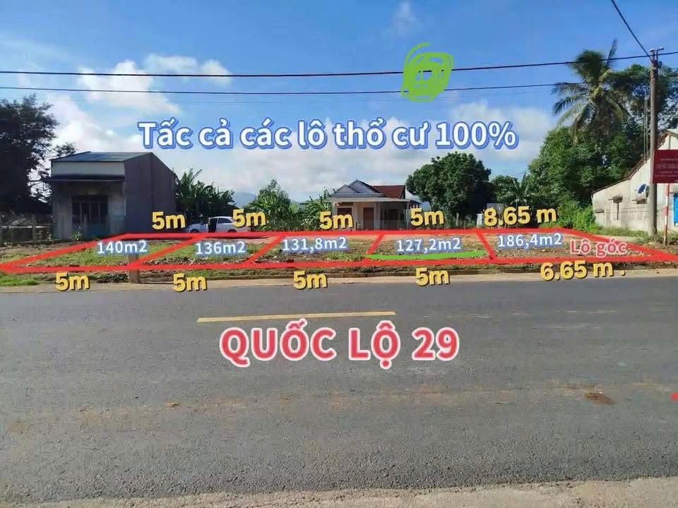 Nhà mặt tiền QL29 Sơn Thành Đông 130m² giá 1 tỷ - Cơ hội đầu tư sinh lời!