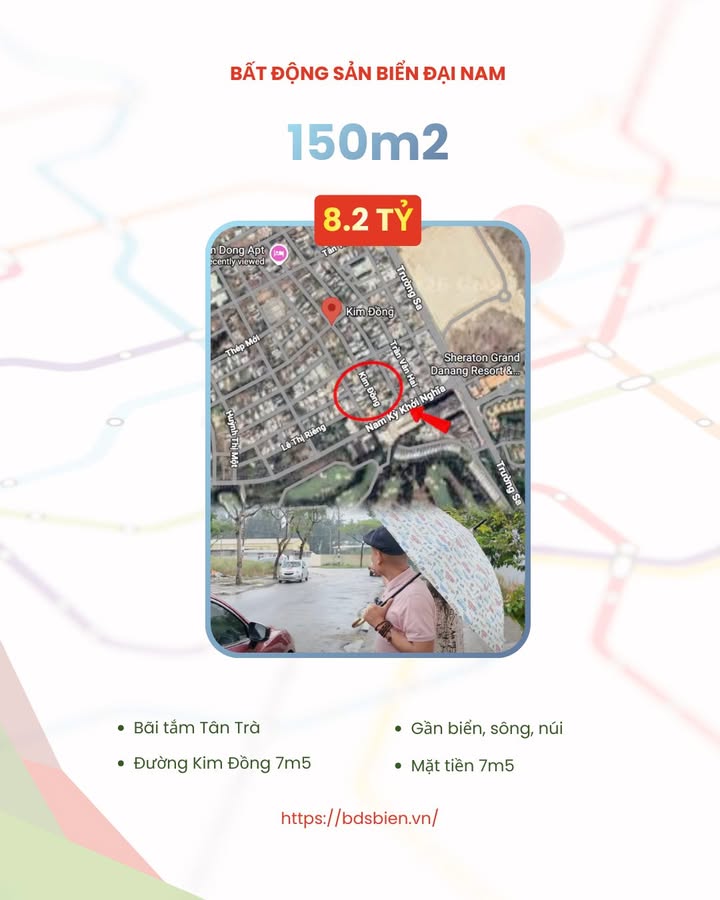 Mặt tiền FrontHouse Kim Đồng Đà Nẵng 150m² giá 8.2 tỷ - Khu vực sầm uất, gần biển