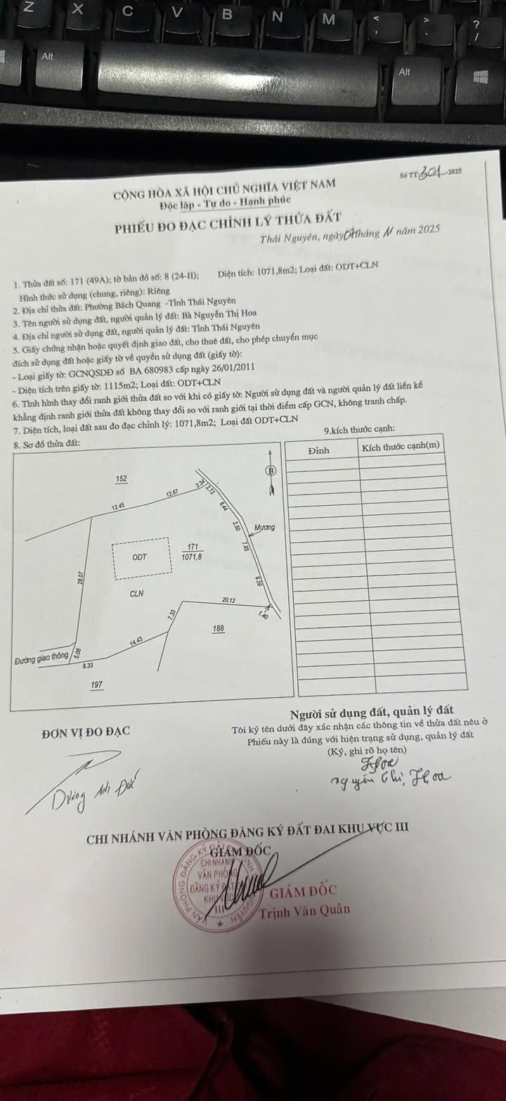 Đất ODT 1.071m² tại phường Bách Quang - Tiềm năng phát triển vượt bậc!