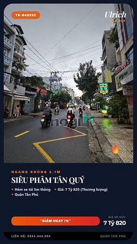 Nhà phố hẻm xe tải Phú Thọ Hòa Tân Phú 71m² giá 7.82 tỷ - Sẵn sàng vào ở!