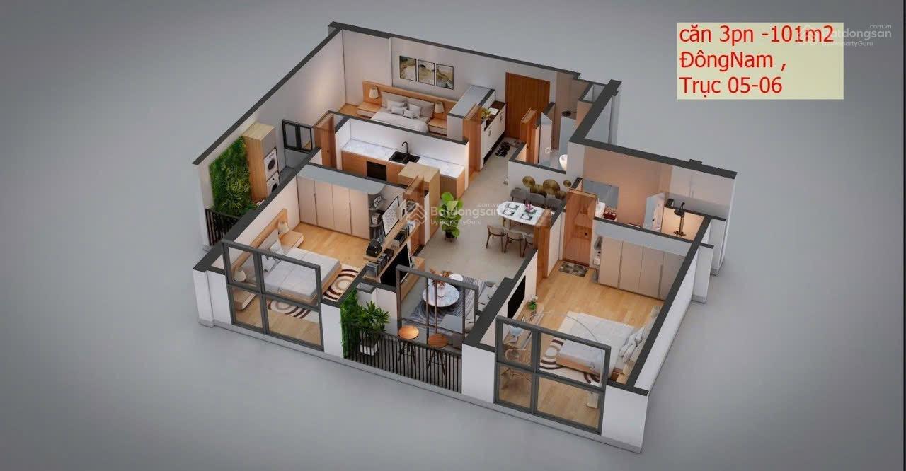 Căn hộ 3PN Khai Sơn City 101.57m² giá 8.1 tỷ - View hồ điều hòa tuyệt đẹp!