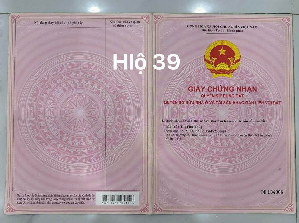 Đất Diên Phước, Diên Khánh 957,5m² - Sổ hồng chính chủ, giá thương lượng