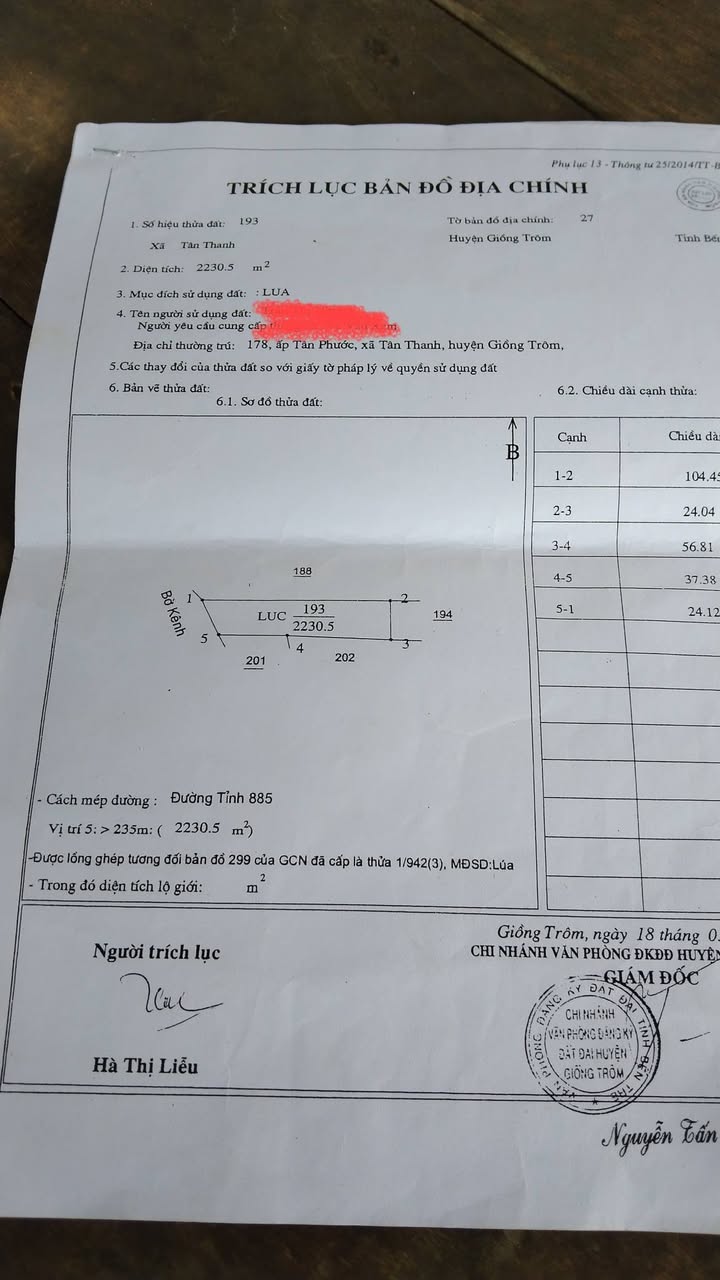 Đất vườn Tân Thanh Giồng Trôm 2230m² giá 1.6 tỷ - Đầu tư sinh lời ngay!