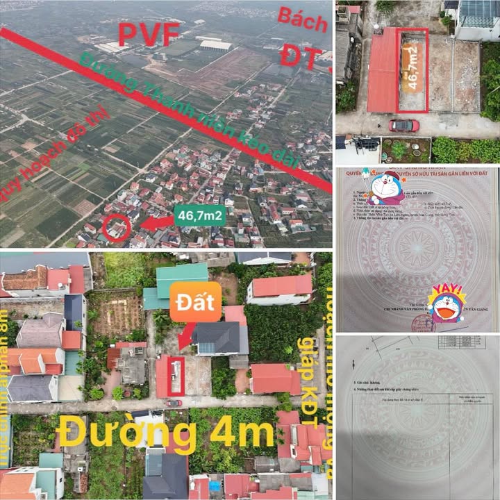 Đất thổ cư Văn Giang 46,7m² giá 2 tỷ - Đầu tư sinh lời ngay!