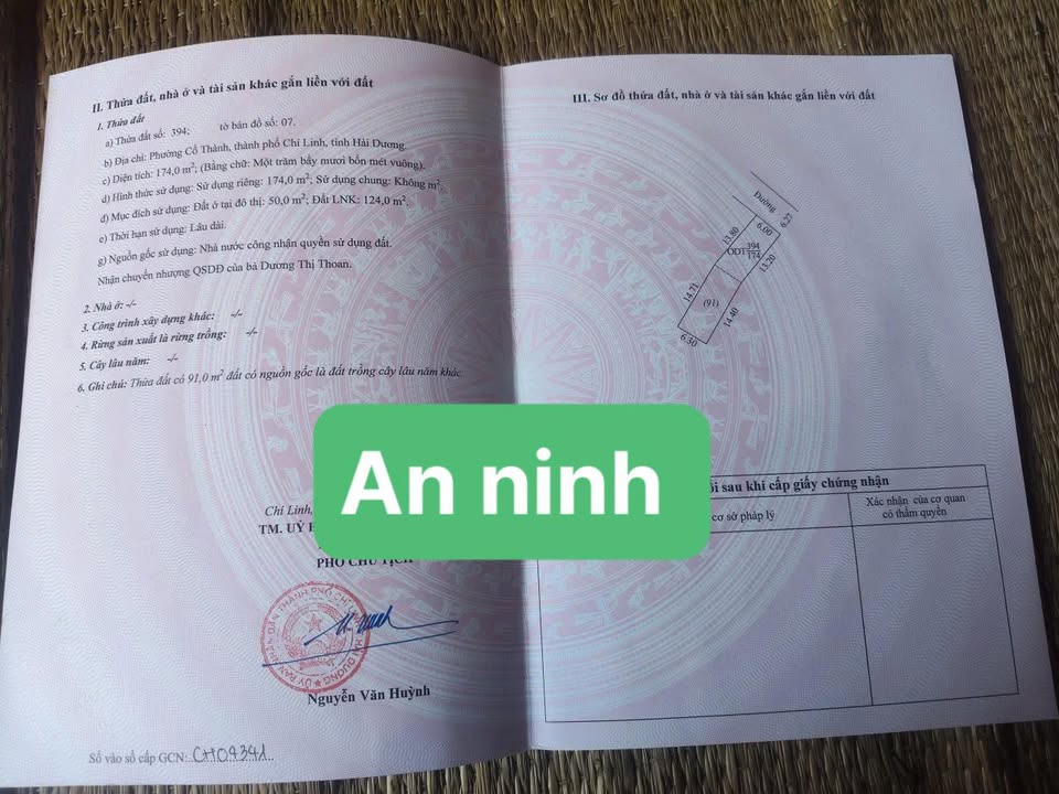 Đất nền Cổ Thành Chí Linh 356m² - An ninh tốt, cơ hội đầu tư hấp dẫn!