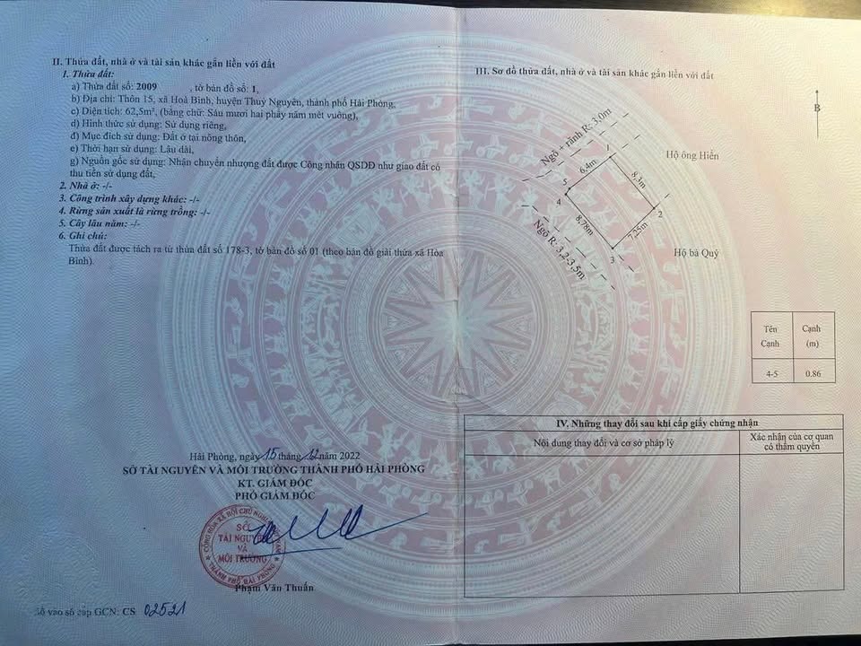 Lô đất Hà Phú, Thủy Nguyên 62.5m² giá 1 tỷ - View sông thoáng mát