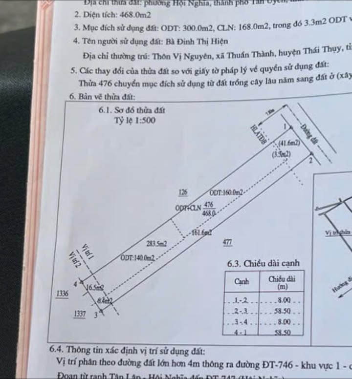 Đất nền phường Hội Nghĩa, TP Tân Uyên 300m² - Cơ hội đầu tư sinh lời!
