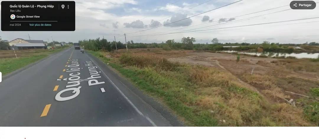 Đất nền mặt tiền Quản Lộ Phụng Hiệp, Huyện Hồng Dân, 1372m² - Tiềm năng đầu tư cao!