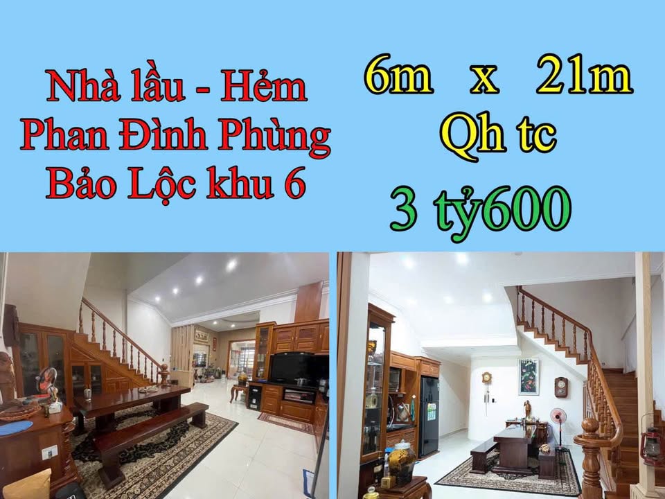 Nhà lầu Hẻm ô tô Phan Đình Phùng Bảo Lộc 132m² giá 3.6 tỷ - Gần khu 6 Bảo Lộc!