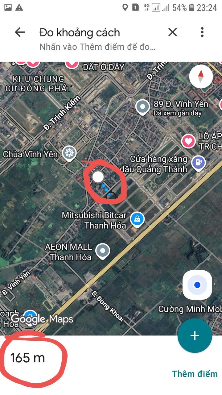 Lô đất 150m² tại Phường Quảng Thành, giá 4 tỷ - Đường ô tô thông tránh nhau!