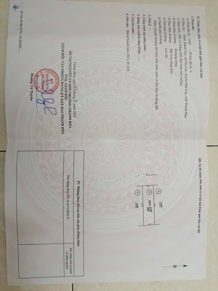 Đất nền đẹp tại Tuy Lộc, Hậu Lộc 200m² - Đầu tư sinh lời hấp dẫn!