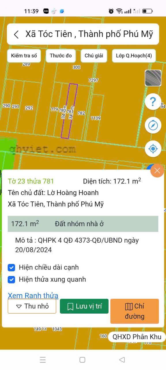 Đất nền Mỹ Xuân Tóc Tiên 170m² giá 1 tỷ - Đường nhựa 8m chính chủ!
