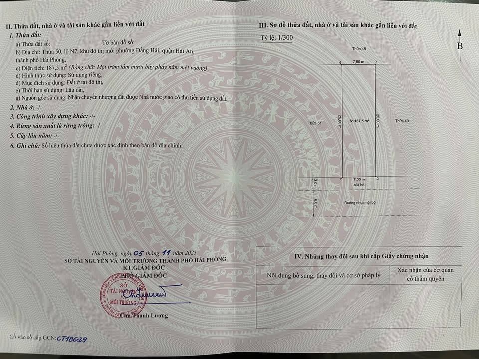 Lô đất KĐT Vườn Hồng Hải Phòng 187m² giá 11 tỷ - Đầu tư sinh lời tuyệt vời!