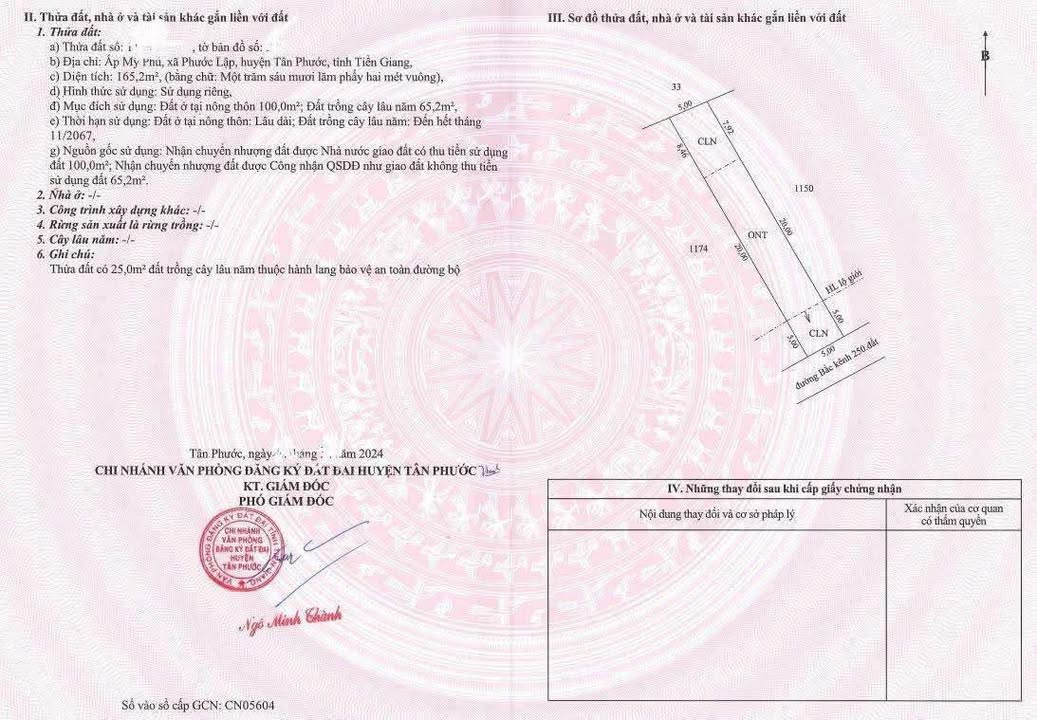 Đất thổ cư gần KCN Long Giang 165m² chỉ 318 triệu - Cơ hội đầu tư hấp dẫn!