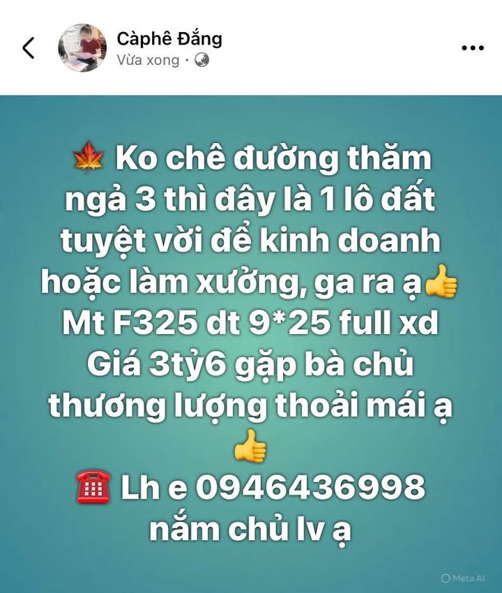 Đất F325, Đồng Hới 225m² giá 3.6 tỷ - Cơ hội đầu tư tuyệt vời!