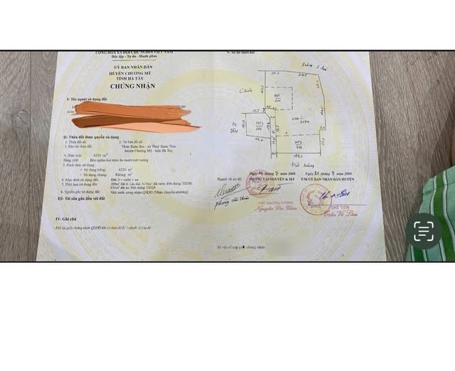 Bán đất thổ cư 4.230m² tại Thủy Xuân Tiên, Chương Mỹ chỉ 4 triệu/m² - Cơ hội đầu tư tuyệt vời!