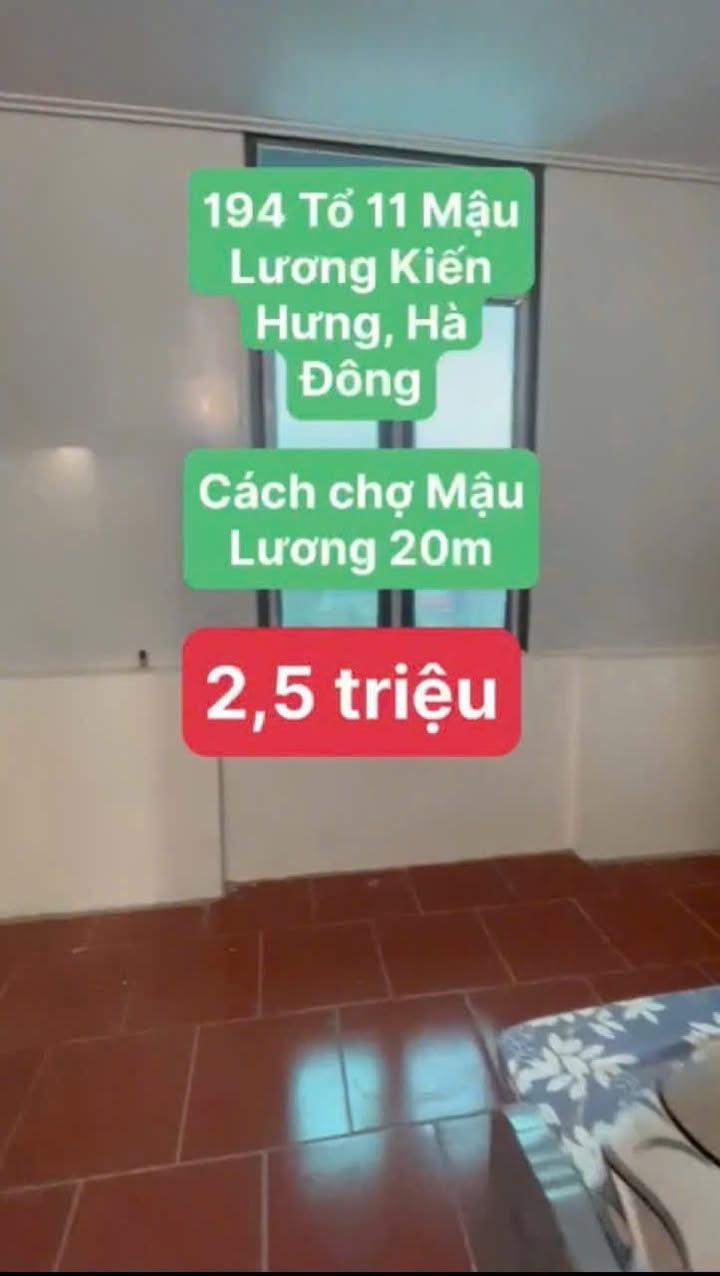 Phòng cho thuê tại Mậu Lương, Hà Đông 20m² giá chỉ 2.5 triệu - Sẵn sàng vào ở ngay!