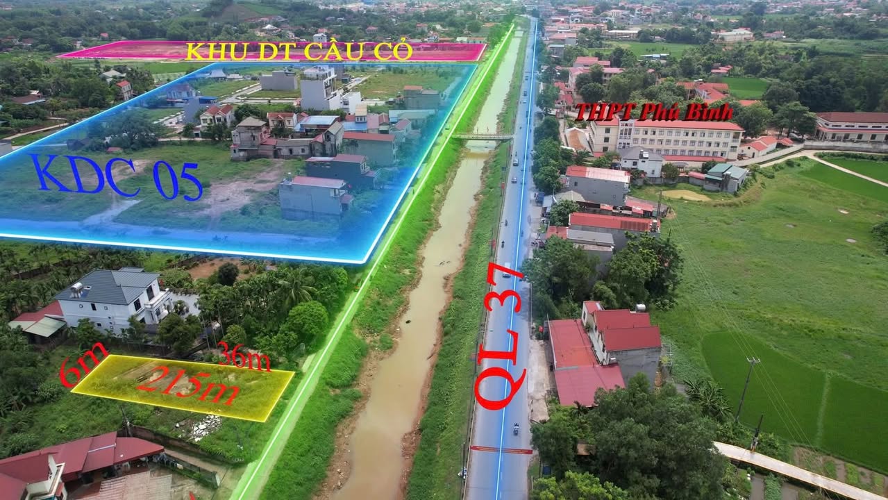 Lô đất Quốc lộ 37, Huyện Phú Bình 200m² giá dưới 2 tỷ - Vị trí đắc địa cho kinh doanh!