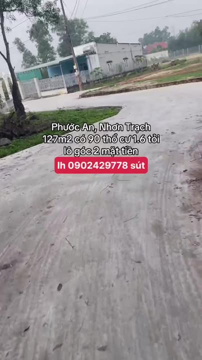 Đất thổ cư Xã Phước An, Nhơn Trạch 127m² - Mặt tiền bê tông, vị trí đẹp!