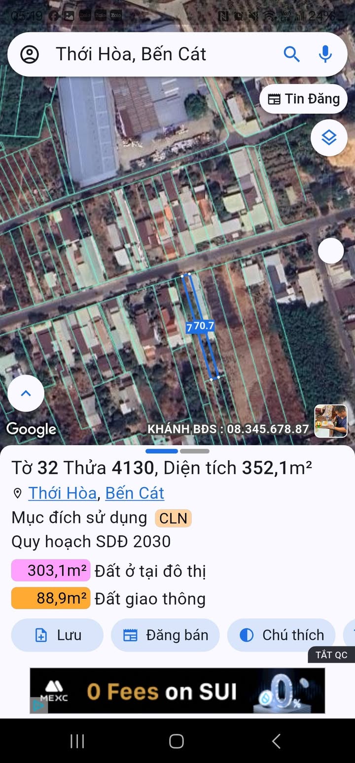 Lô đất 7000m² đường Kho Đạn Nhựa Lớn, Bến Cát - Sổ hồng chính chủ, giá chỉ 5 tỷ!