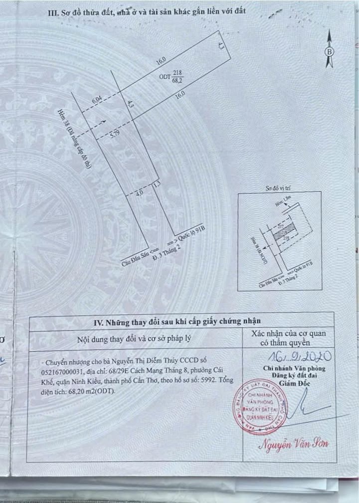 Đất nền Phường Hưng Lợi, Quận Ninh Kiều 68m² giá 2.95 tỷ - Sổ hồng chính chủ, thương lượng ngay!