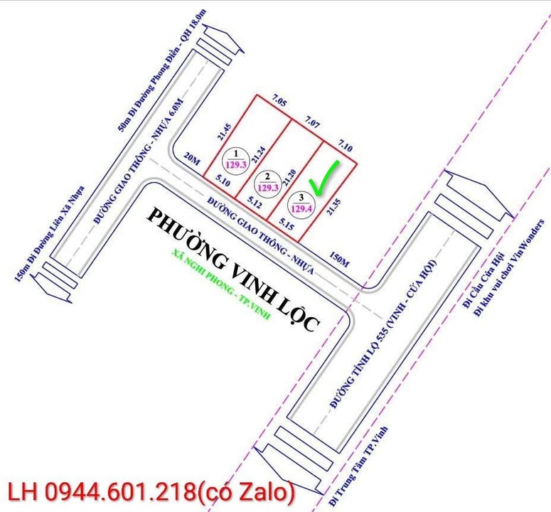 Đất thổ cư khối 8 Vinh Lộc 129m² giá 2,0x tỷ - Đầu tư sinh lời ngay!