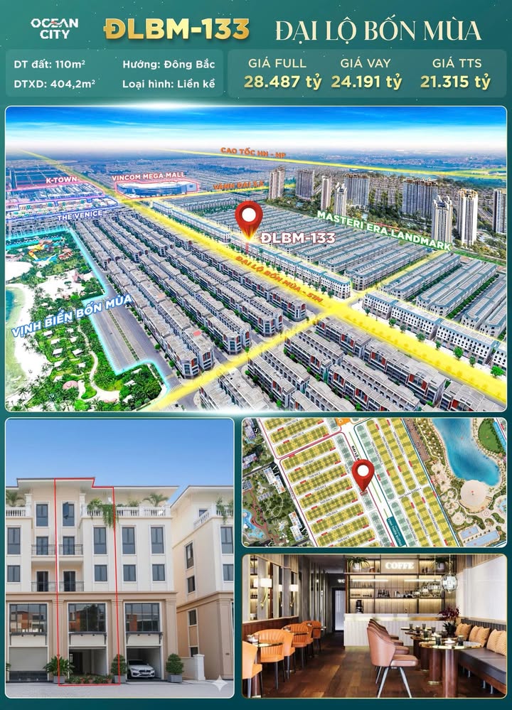 Shophouse Vinhomes Ocean Park 3 110m² giá 21.3 tỷ - Vị trí kinh doanh đắc địa!