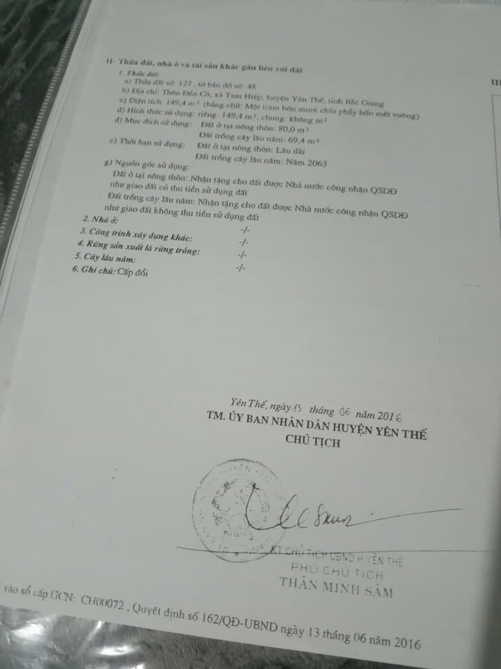 Đất thổ cư 150m² tại xã Tân Hiệp, huyện Yên Thế - Giá chỉ 700 triệu!