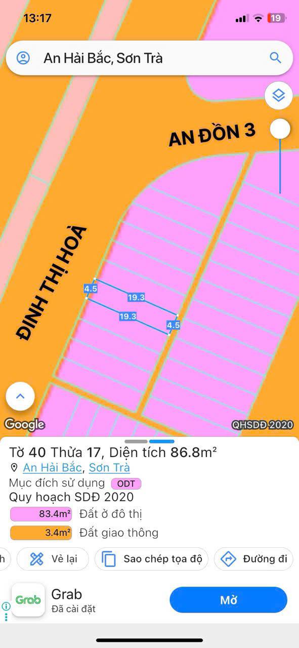 Đất nền mặt tiền Đinh Thị Hòa, Đà Nẵng 86.8m² giá 15.5 tỷ - Cơ hội đầu tư hiếm có!