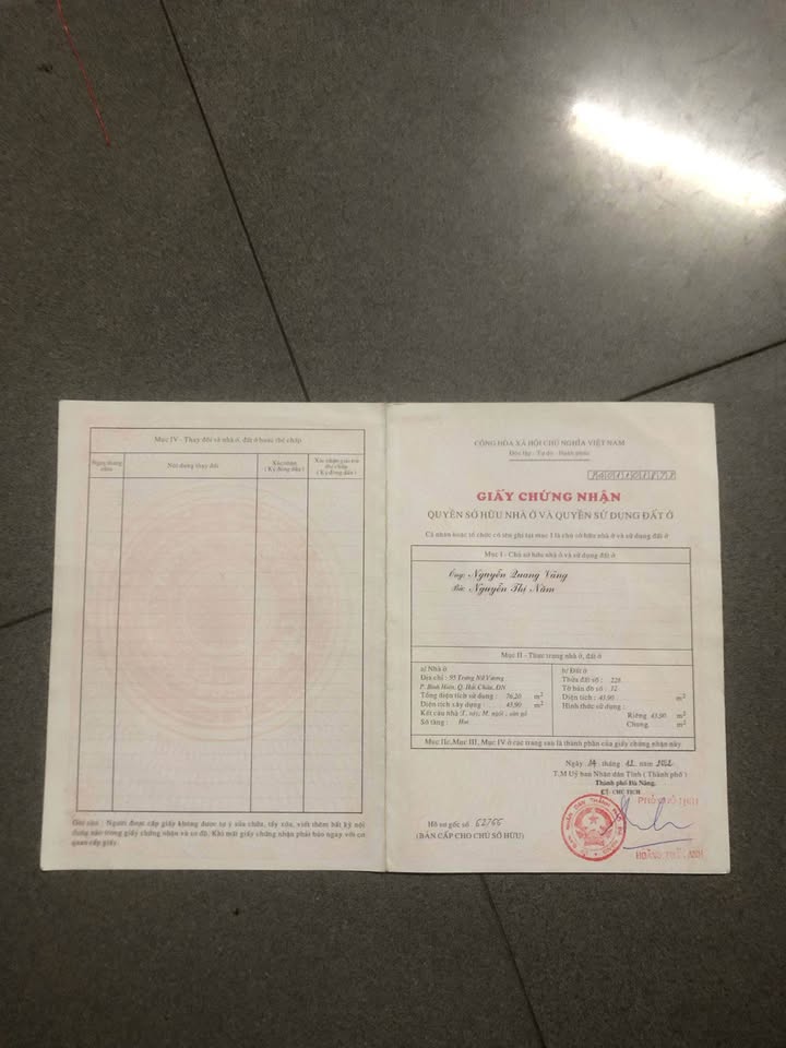 Nhà phố 95 Trưng Nữ Vương, Hải Châu, Đà Nẵng 45m² giá 9.5 tỷ - Mặt tiền 10.5m, gần biển!