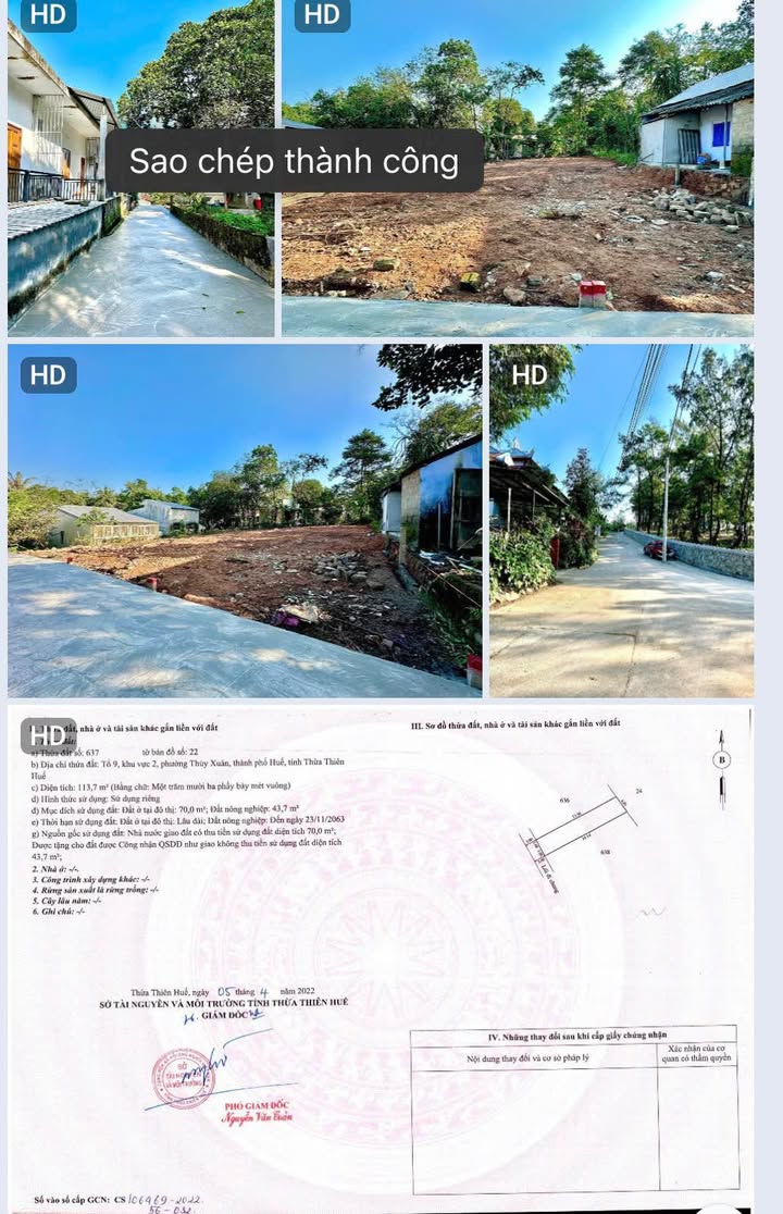 Đất nền Kiệt ô tô Thanh Hải, Thủy Xuân 113.7m² giá 1.78 tỷ - Sổ hồng chính chủ!