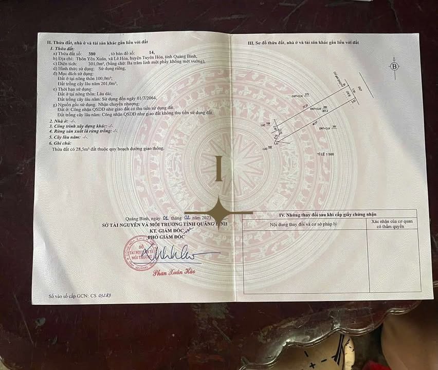 Đất nền tại Lê Hóa, Tuyên Hóa, Quảng Bình 280m² giá 400 triệu - Cơ hội đầu tư hấp dẫn!