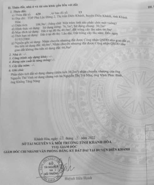 Đất thổ cư Diên Khánh 76.7m² giá 880 triệu - Cơ hội đầu tư hiếm có!