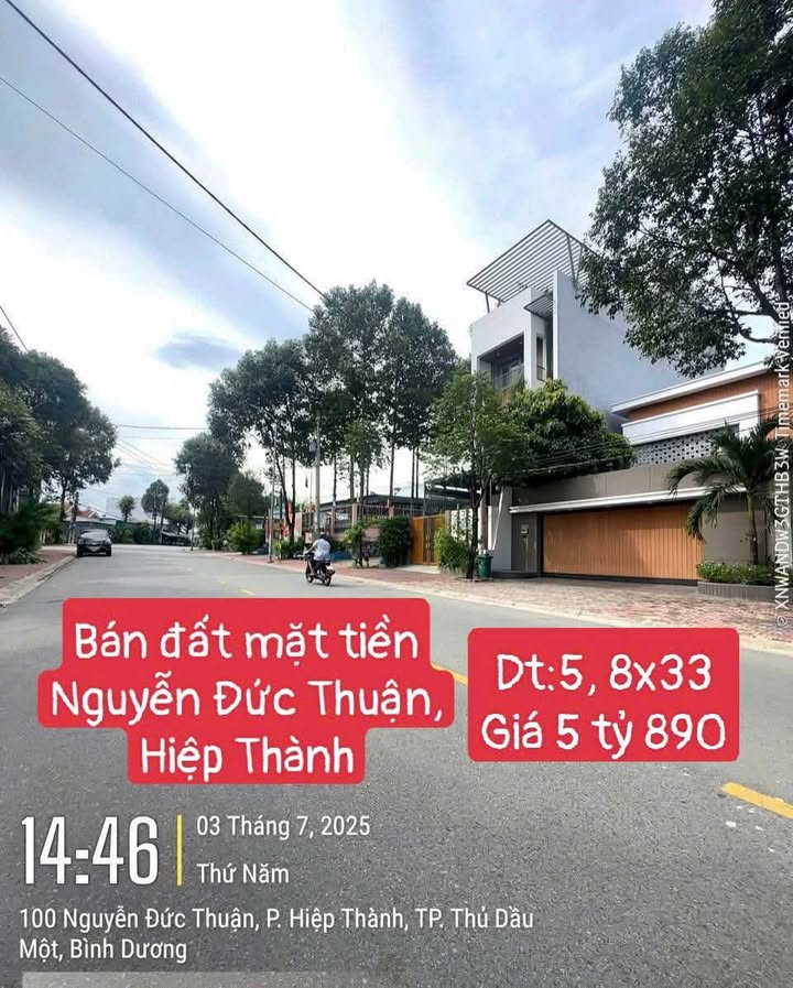 Đất mặt tiền Nguyễn Đức Thuận, Hiệp Thành 191m² giá 5.89 tỷ - Cơ hội đầu tư tuyệt vời!