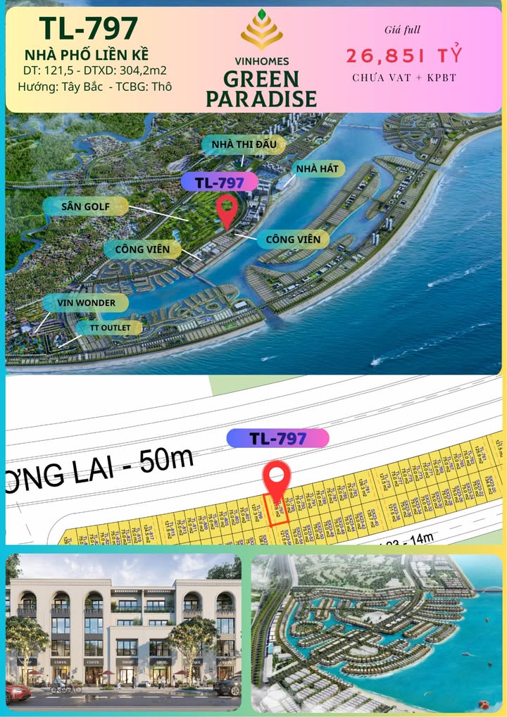 Nhà phố Vinhomes Cần Giờ 121.5m² giá 26.851 tỷ - Sân Golf 155ha bên cạnh!