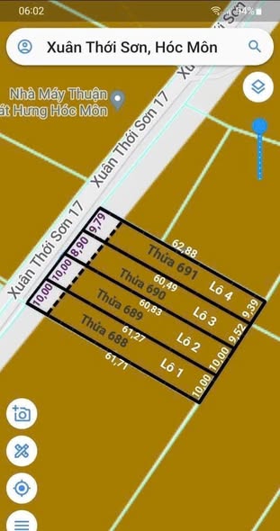 Đất nền Xuân Thới Sơn Hóc Môn 609m² giá 6.2 tỷ - Cơ hội đầu tư sinh lời!