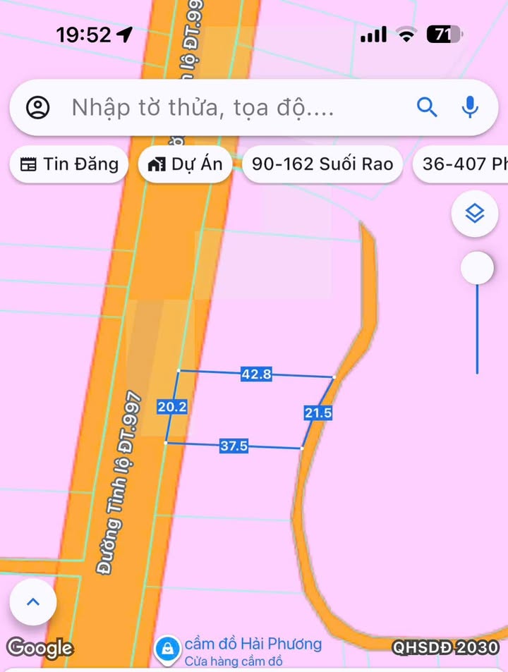 Bán đất mặt tiền đường 997, xã Xuân Sơn, 840m² - Giá chỉ 3.2 tỷ!