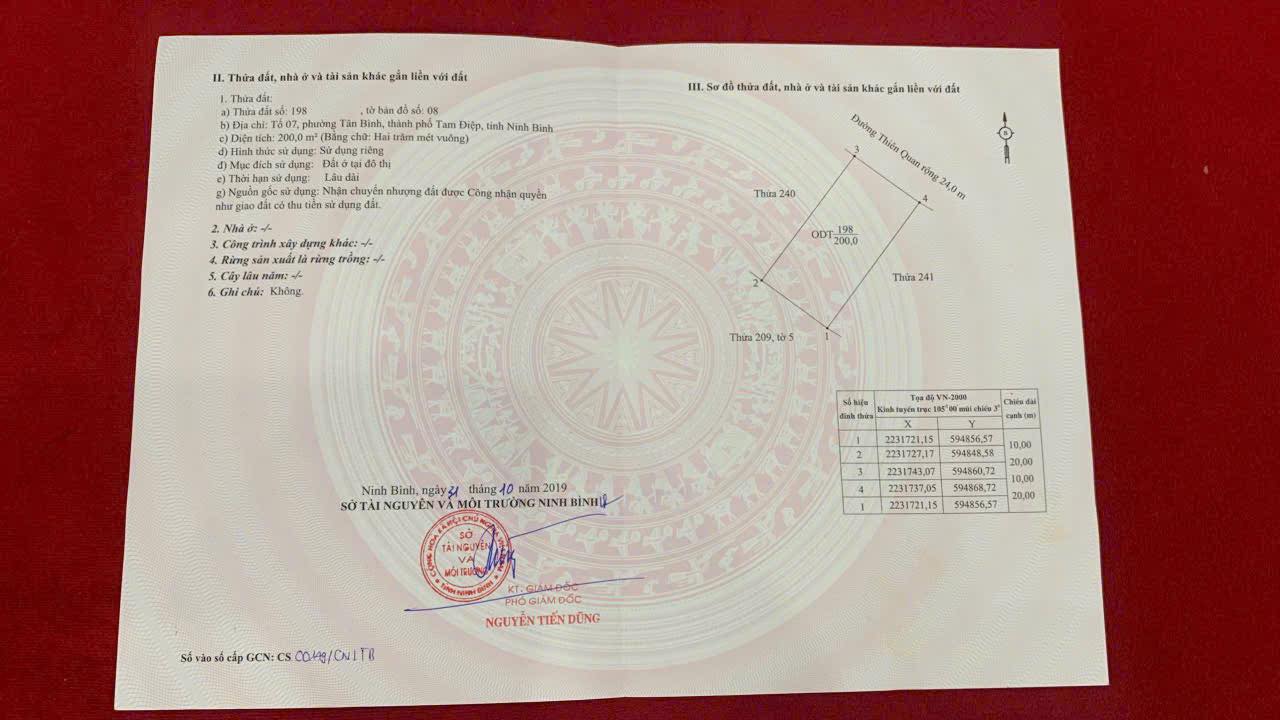 Đất nền Tân Bình, Tam Điệp 200m² giá thỏa thuận - Vị trí đẹp, kinh doanh thuận lợi!