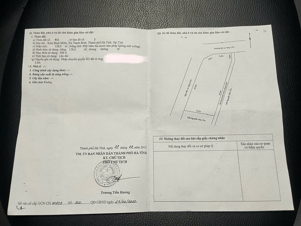 Đất thổ cư Thôn Bình Minh, Thạch Bình 128m² giá chỉ 1xxx triệu - Cơ hội đầu tư tuyệt vời!