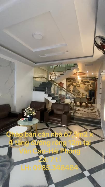 Nhà 4 tầng phố Tây Văn Cao Hải Phòng 67.5m² giá chỉ 7 tỷ - Cơ hội đầu tư hấp dẫn!
