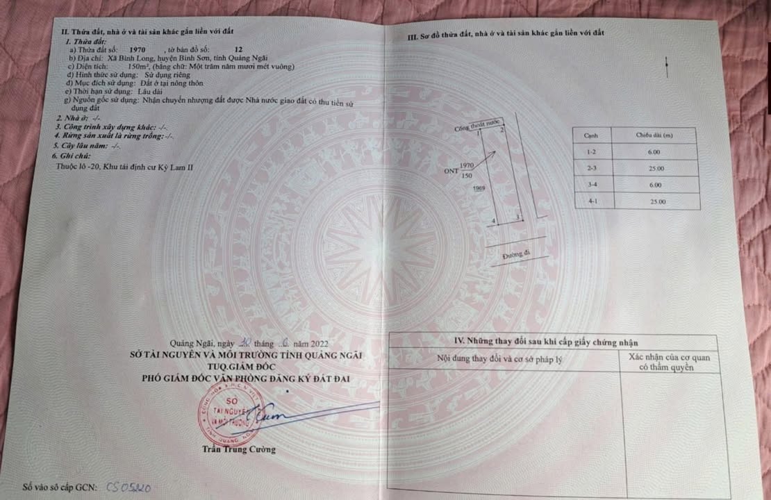 Đất tái định cư Kỳ Lam, Bình Sơn 150m² giá 1.6 tỷ - Lô góc hướng Nam, cơ hội đầu tư
