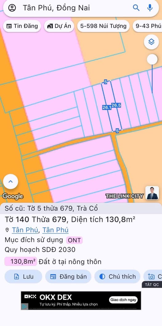 Đất thổ cư Tân Phú 130m² giá 620 triệu - Sẵn sàng xây dựng trước Tết!