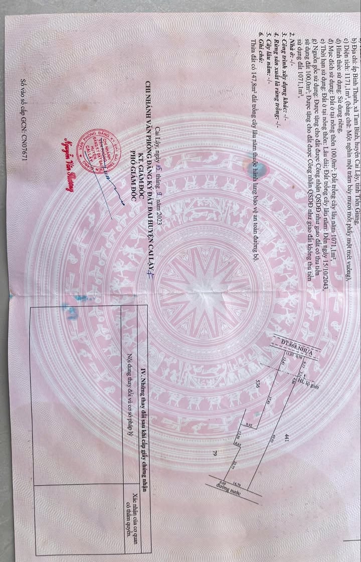 Đất mặt tiền Tỉnh lộ 868, Xã Ngũ Hiệp, 1200m² giá chỉ 7.5 tỷ - Cơ hội đầu tư sinh lời!