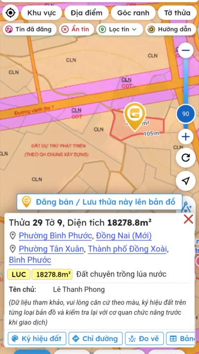 Đất nền 3 sào Phường Tân Xuân Đồng Xoài 3.5 tỷ - Lô góc 2 mặt tiền, đầu tư sinh lời!